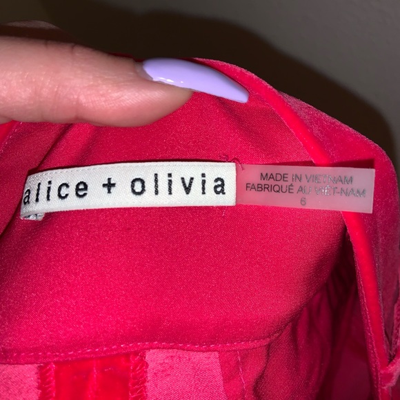 Alice & Olivia Stacey Velvet Slim Ankle Pants - Picture 16 of 16